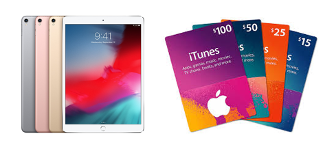 iPads and iTunes gift certificates